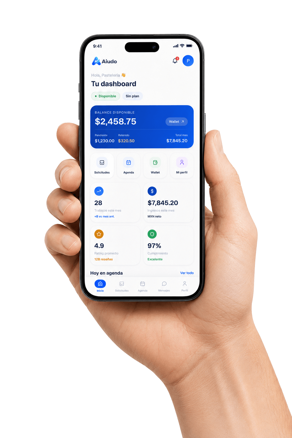 Dashboard profesional Aiudo