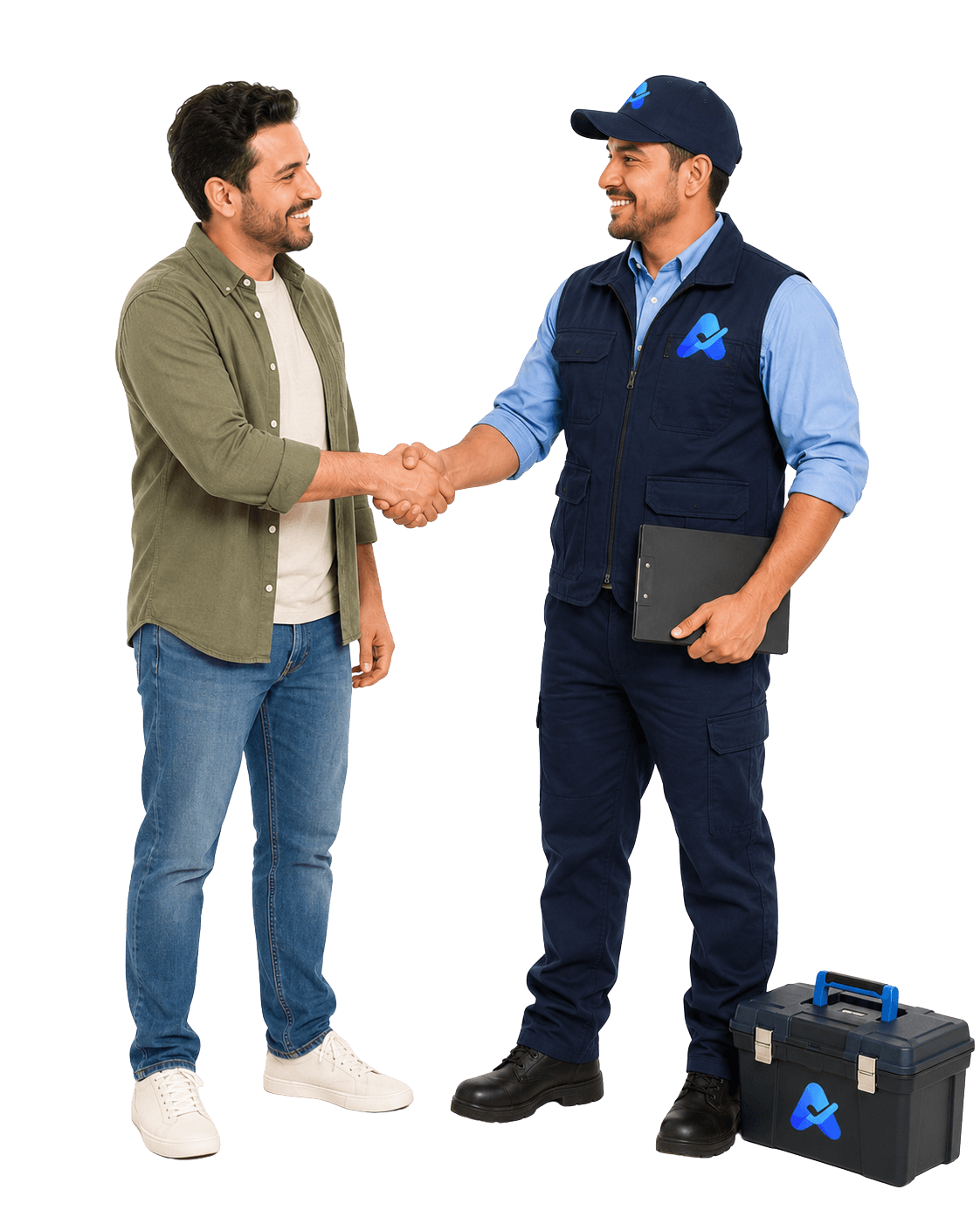 Cliente y profesional coordinando un servicio con Aiudo